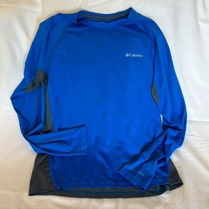 Columbia blue sweat, activated, cooling shirt, size medium